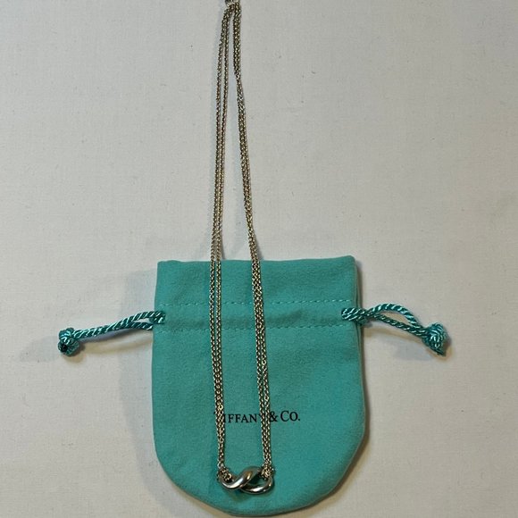 Tiffany & Co. Infinity Pendant Double Chain Necklace 16" - Picture 5 of 9